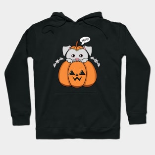 Happy Halloween Cute dog, Kawaii black dog with pumpkin Hoodie